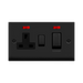 Click Deco Matt Black 45A Cooker Switch with 13A Socket VPMB505BK