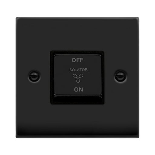 Click Deco Matt Black 10A Fan Isolator Switch VPMB520BK