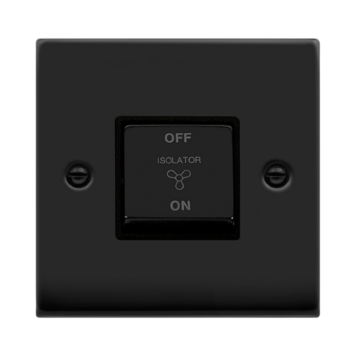 Click Deco Matt Black 10A Fan Isolator Switch VPMB520BK