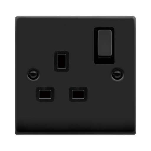 Click Deco Matt Black 13A Single Socket VPMB535BK