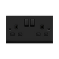 Click Deco Matt Black 13A Double Socket VPMB536BK