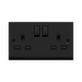 Click Deco Matt Black 13A Double Socket VPMB536BK