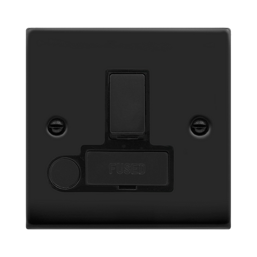 Click Deco Matt Black 13A Switched Spur with Flex VPMB551BK