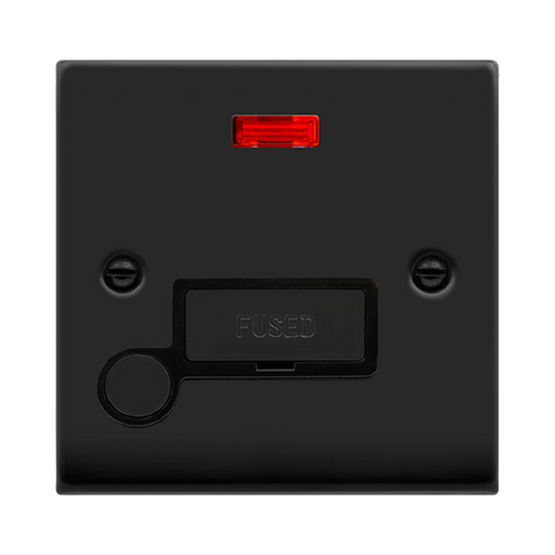 Click Deco Matt Black 13A Fused Connection Unit with Neon and Flex VPMB553BK