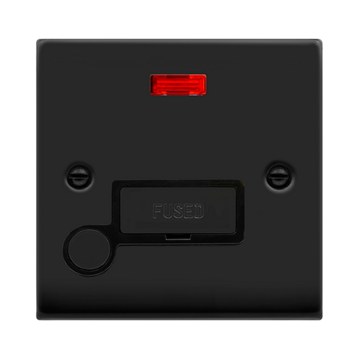 Click Deco Matt Black 13A Fused Connection Unit with Neon and Flex VPMB553BK