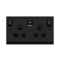 Click Deco Matt Black 13A Double A+C USB Socket VPMB586BK