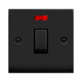 Click Deco Matt Black 20A Double Pole Switch with Neon VPMB723BK