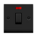 Click Deco Matt Black 20A Double Pole Switch with Neon VPMB723BK