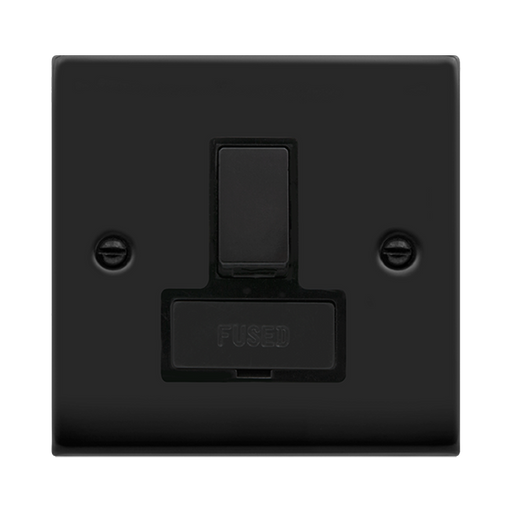 Click Deco Matt Black 13A Switched Spur VPMB751BK