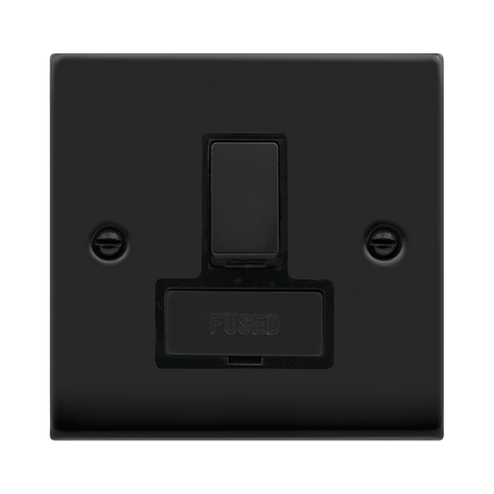 Click Deco Matt Black 13A Switched Spur VPMB751BK