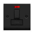 Click Deco Matt Black 13A Switched Spur with Neon VPMB752BK