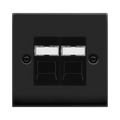 Click Deco Matt Black Double Cat6 Data Socket VPMBRJ4562BK