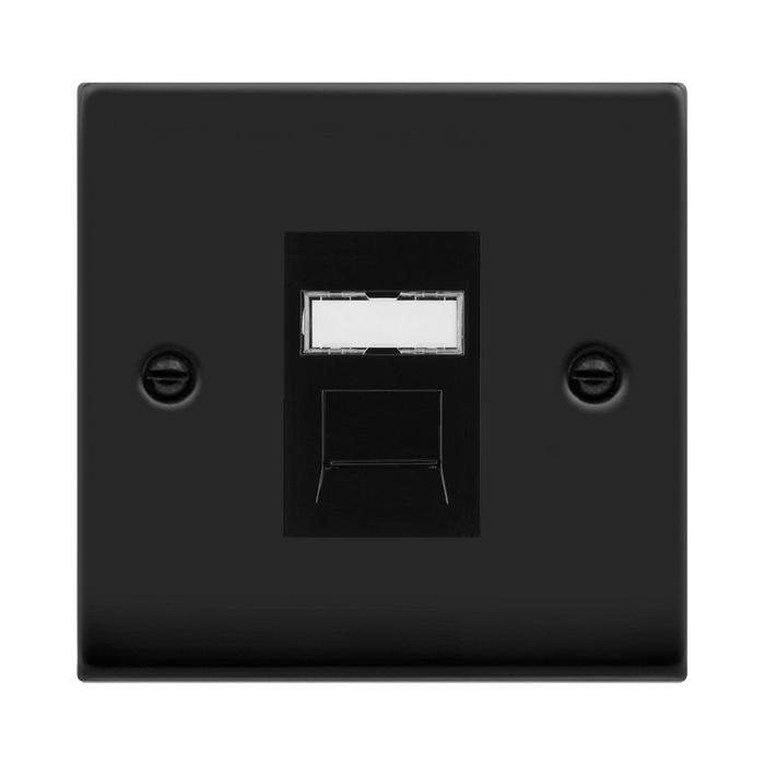 Click Deco Matt Black Cat6 Data Socket VPMBRJ456BK