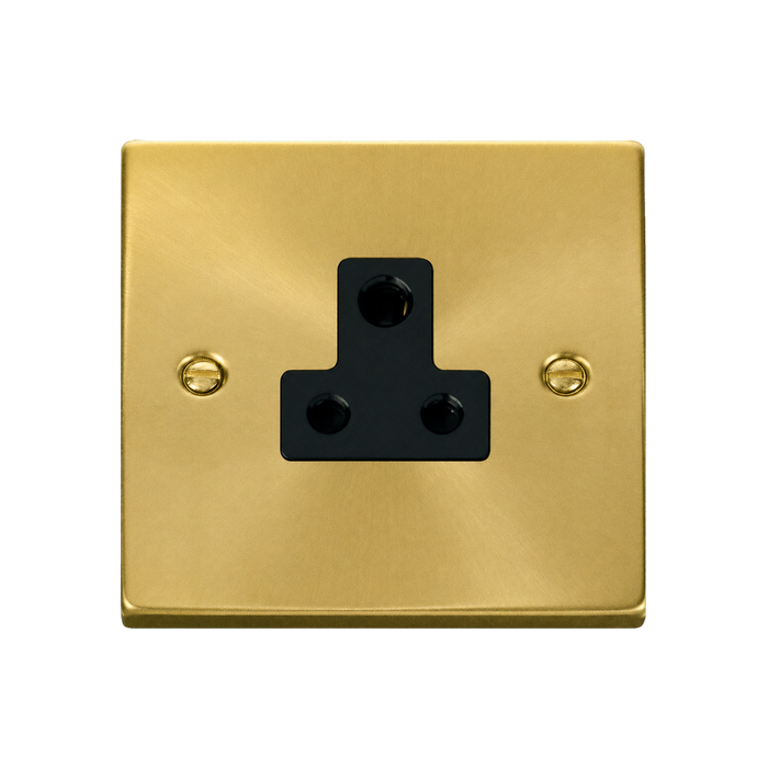 Click Deco Satin Brass 5A Unswitched Socket VPSB038BK