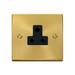 Front view of Click Deco Satin Brass 5A Unswitched Socket