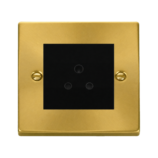 Front view of Click Deco Satin Brass 5A Unswitched Socket