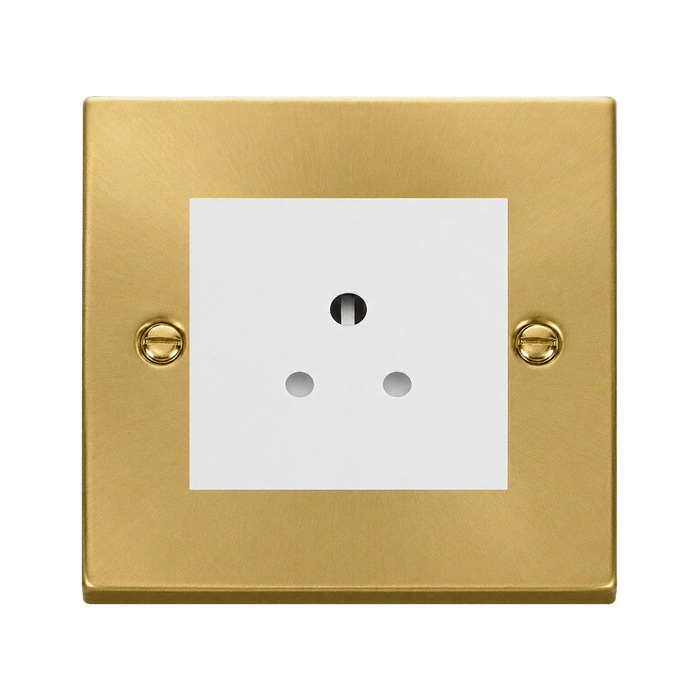 Click Deco Satin Brass 5A Unswitched Socket VPSB038MWH
