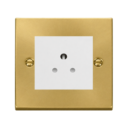 Front view of Click Deco Satin Brass 5A Unswitched Socket