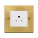 Front view of Click Deco Satin Brass 5A Unswitched Socket