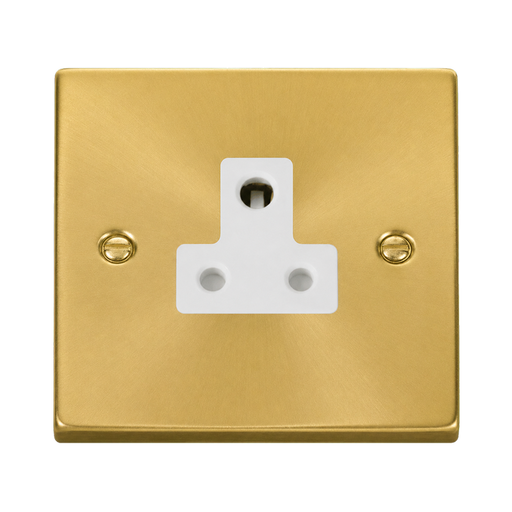 Click Deco Satin Brass 5A Unswitched Socket VPSB038WH