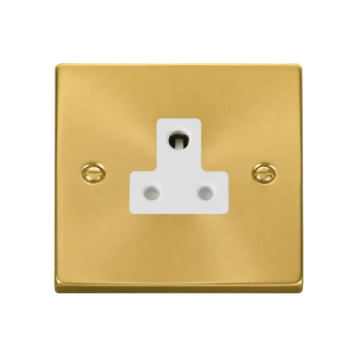 Click Deco Satin Brass 5A Unswitched Socket VPSB038WH