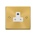 Front view of Click Deco Satin Brass 5A Unswitched Socket