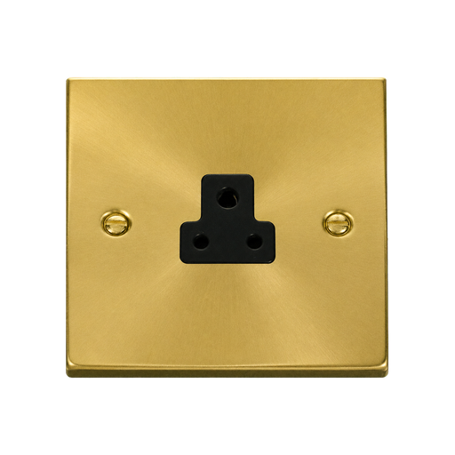 Front view of Click Deco Satin Brass 2A Unswitched Socket