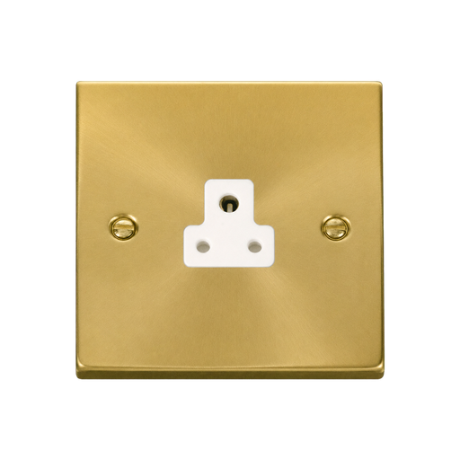 Front view of Click Deco Satin Brass 2A Unswitched Socket