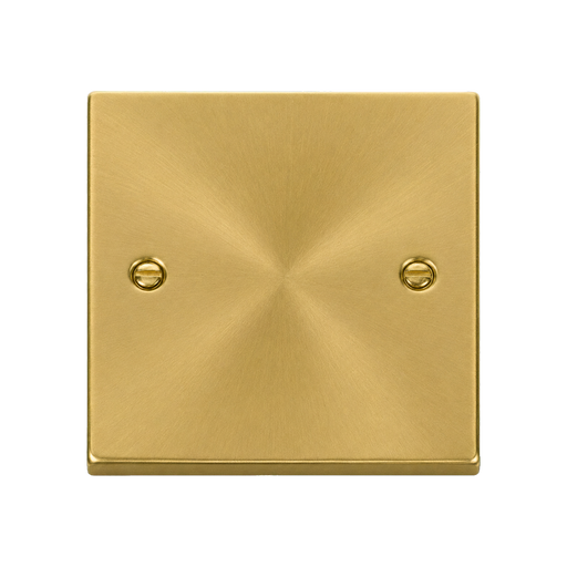 Front view of Click Deco Satin Brass Single Blank Plate