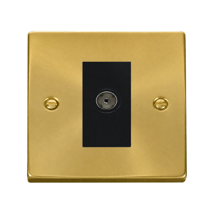 Click Deco Satin Brass TV Socket VPSB065MBK