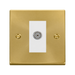 Front view of Click Deco Satin Brass TV Socket