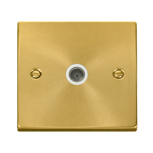 Click Deco Satin Brass TV Socket VPSB065WH