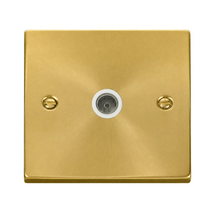 Click Deco Satin Brass TV Socket VPSB065WH