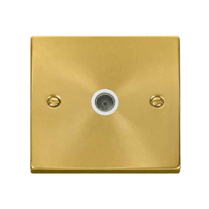 Click Deco Satin Brass TV Socket VPSB065WH