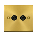 Click Deco Satin Brass Double TV Socket VPSB066BK