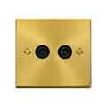 Click Deco Satin Brass Double TV Socket VPSB066BK