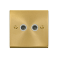 Click Deco Satin Brass Double TV Socket VPSB066WH
