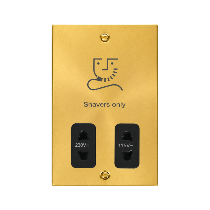 Click Deco Satin Brass Shaver Socket VPSB100BK
