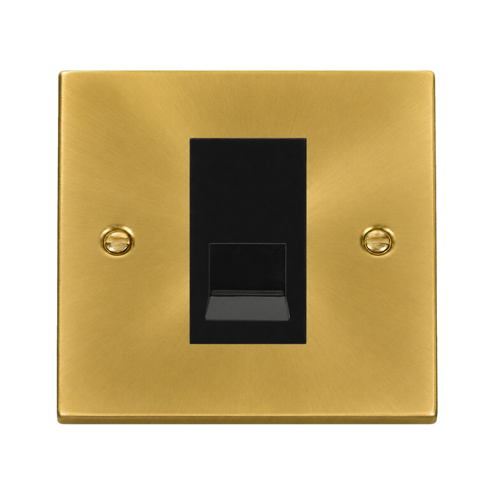 Click Deco Satin Brass RJ11 Socket VPSB115MBK