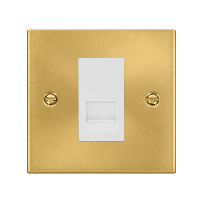 Click Deco Satin Brass Master Telephone Socket VPSB120MWH