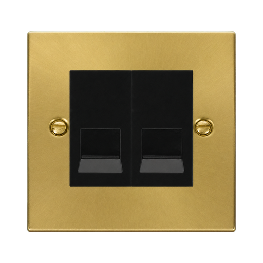 Click Deco Satin Brass Double Master Telephone VPSB121MBK