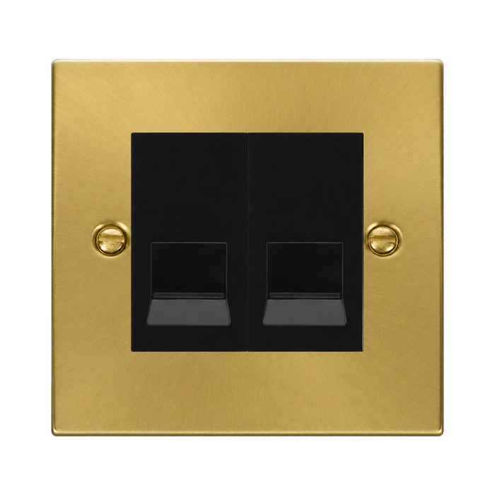 Click Deco Satin Brass Double Master Telephone VPSB121MBK