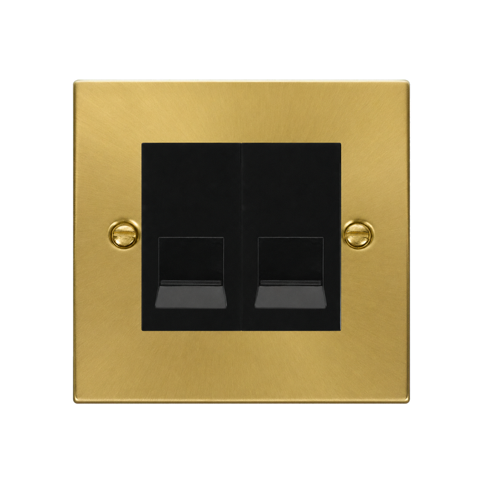 Click Deco Satin Brass Double Master Telephone VPSB121MBK