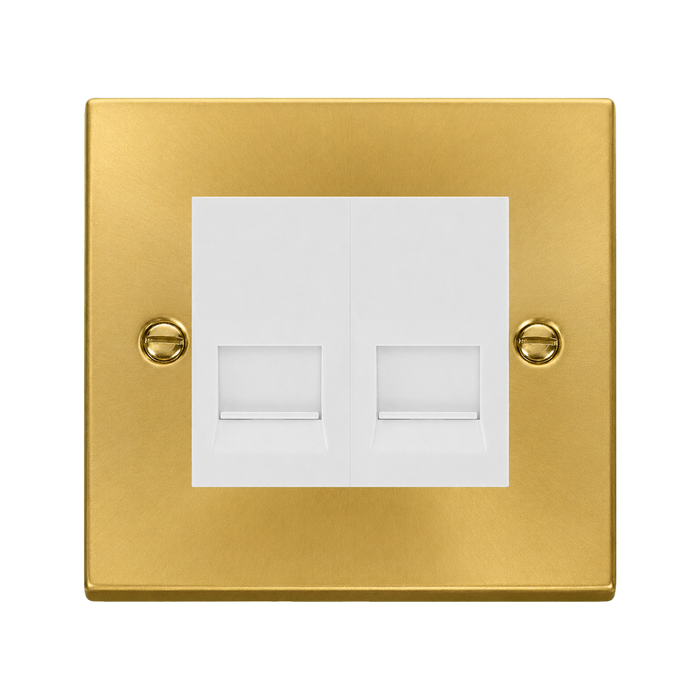 Click Deco Satin Brass Double Master Telephone VPSB121MWH