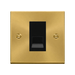 Front view of Click Deco Satin Brass Slave Telephone Socket