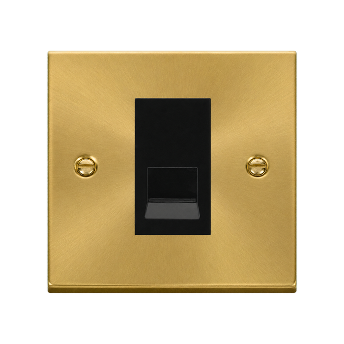 Click Deco Satin Brass Slave Telephone Socket VPSB125MBK