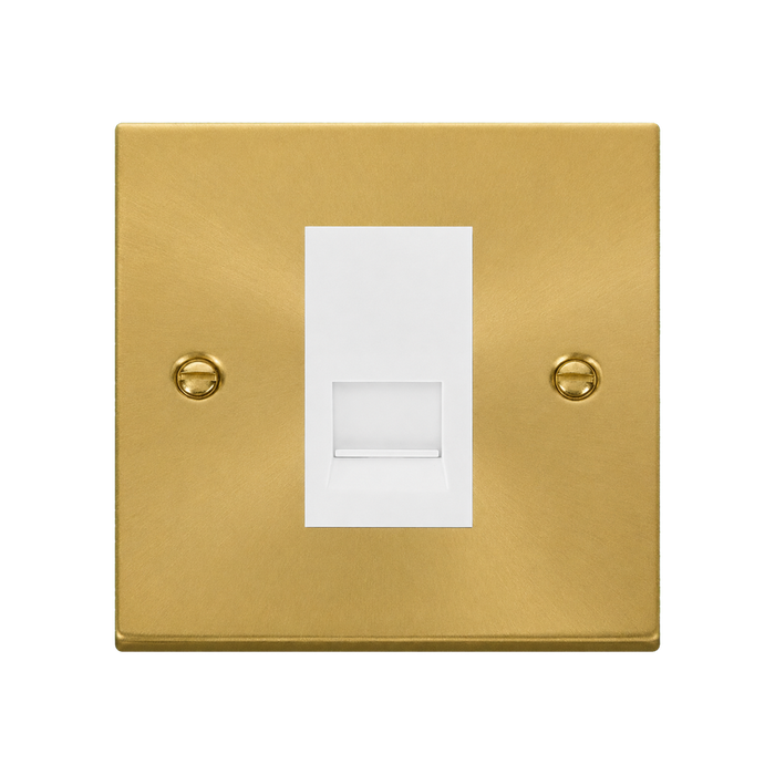 Click Deco Satin Brass Slave Telephone Socket VPSB125MWH