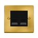 Front view of Click Deco Satin Brass Double Slave Telephone Socket