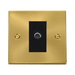 Front view of Click Deco Satin Brass Satellite Socket