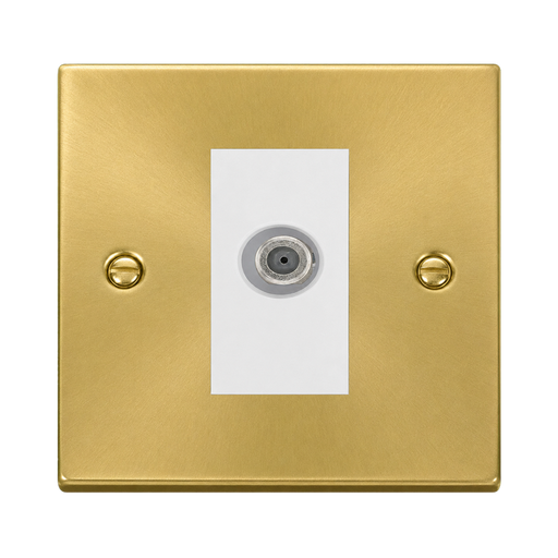 Click Deco Satin Brass Satellite Socket VPSB156MWH